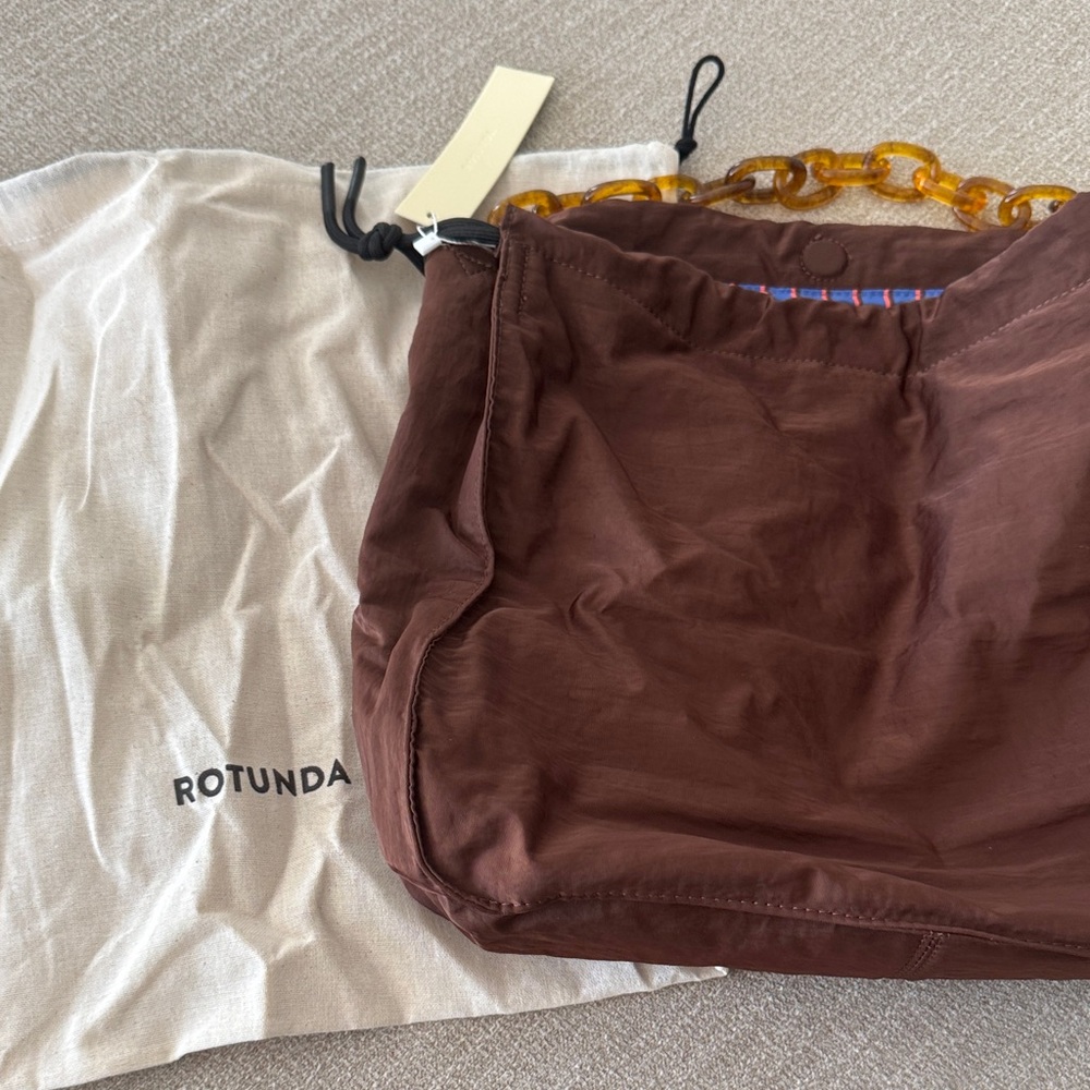 Rotunda Brown Bag with Chain Handle